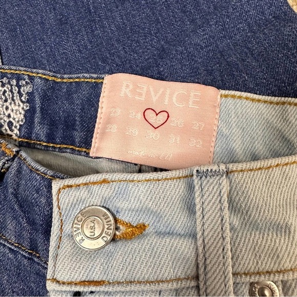 Revice Jeans La Color Block Two-Toned High Rise Straight Leg Jeans Size 25 - Picture 6 of 8